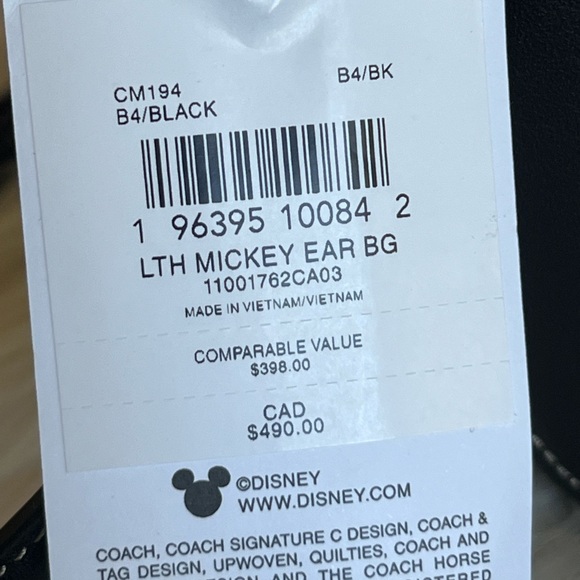 💰SOLD - CM194- Disney X Coach Mickey Mouse Ear Bag - Picture 11 of 13